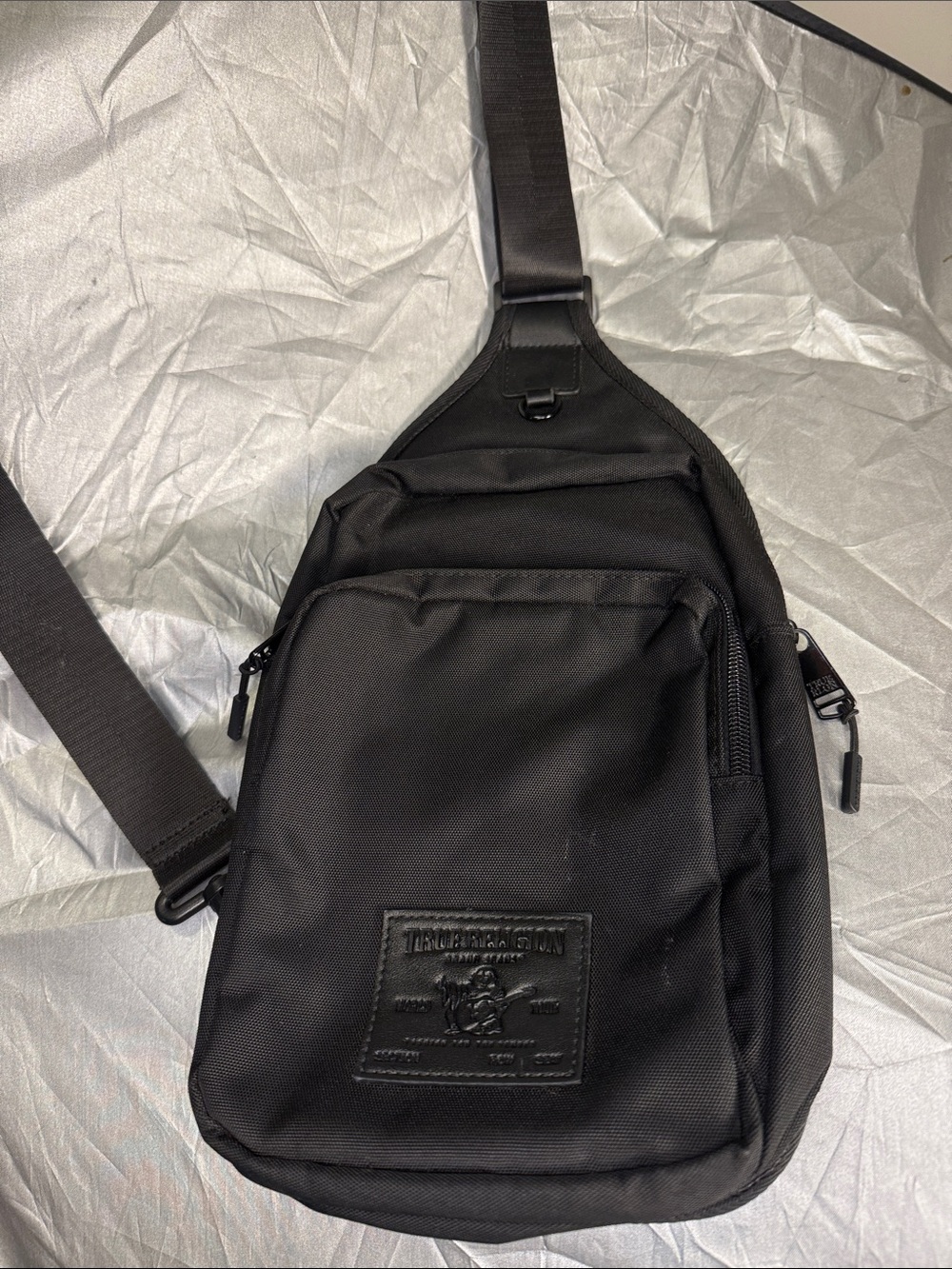 True Religion Black Sling Belt Bag